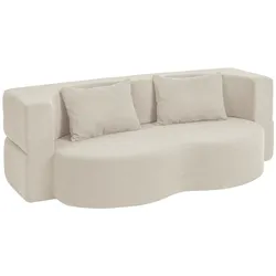 SoBuy Schlafsofa, Wohnlandschaft, Zweisitzer-Bett klappbar Beige 177x107x32cm Nordisch