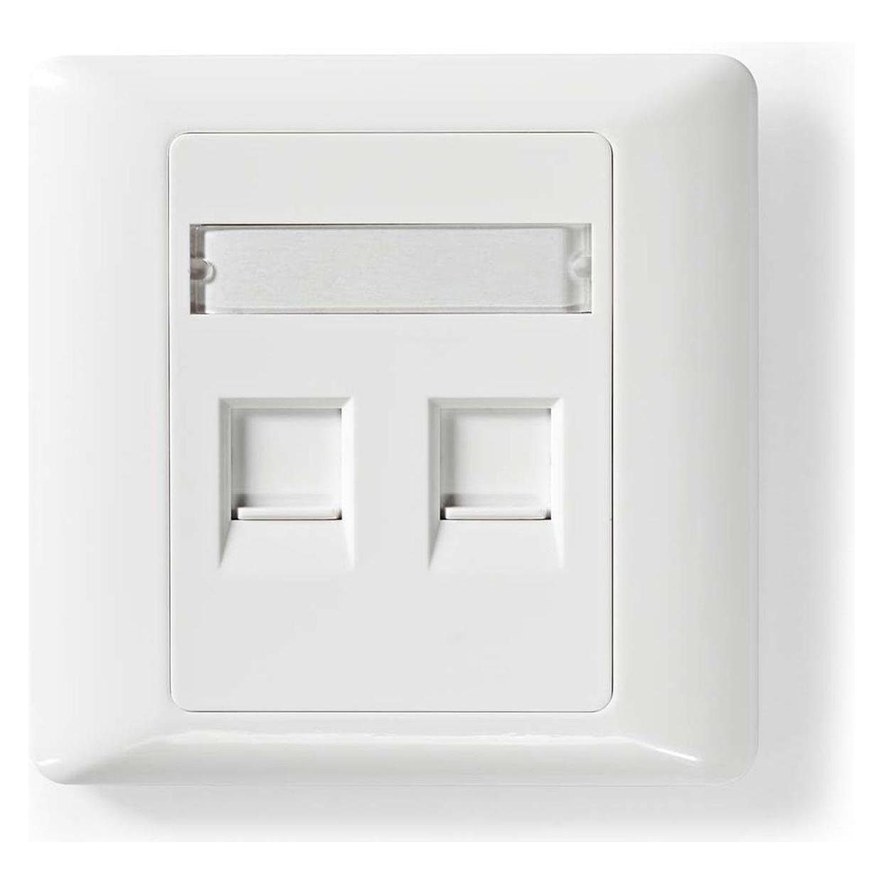 Nedis CCGP89760WT Network Keystone-Frontplatte Frontplatte RJ45 2-Port port(s) ABS Weiss Umschlag (CCGP89760WT)