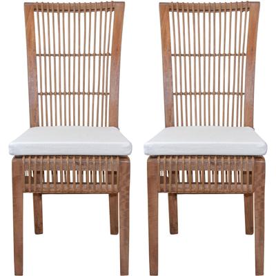 Rattanstuhl HOME AFFAIRE, braun, B:45cm H:104cm T:60cm, Rattan, Stühle, Rattanstuhl, Handarbeit aus Rattan (2er-Set)