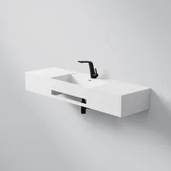 Steinberg Serie 443 Waschtisch Wandwaschtisch aus Mineo Stone, matt white, 443 7240 W 443 7240 W