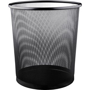 Böttcher-AG Papierkorb Premium Mesh Line, schwarz, rund, aus robustem Metalldraht, 16 Liter