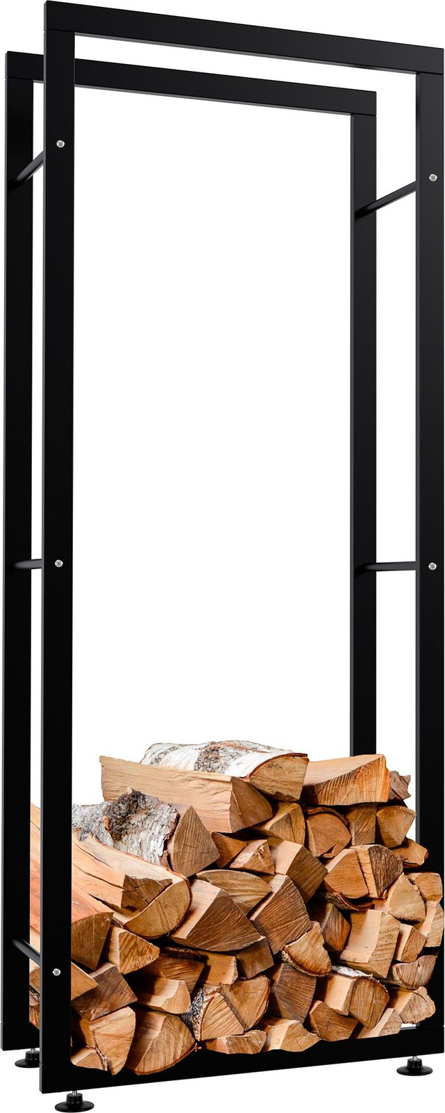 CLP Houtopslagrek Keri V2, zwart, B/D/H: 60 x 25 x 150 cm