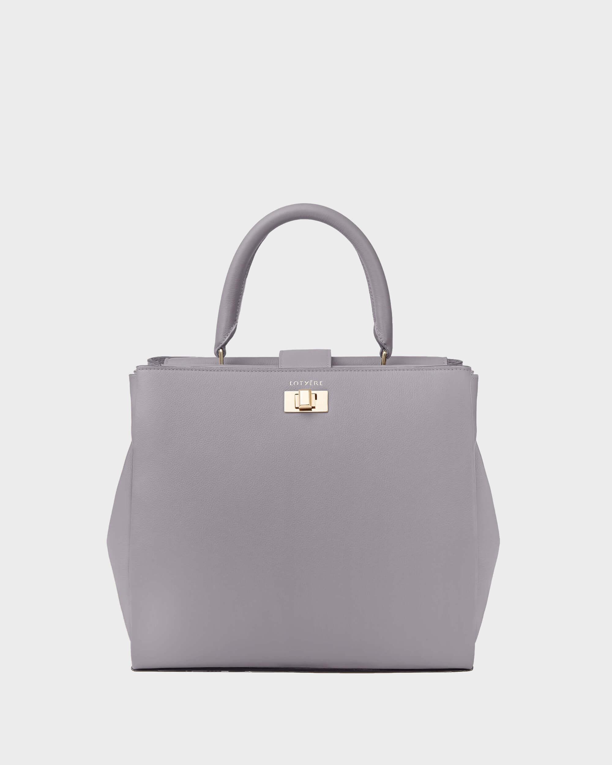 Große Handtasche Grau Lila