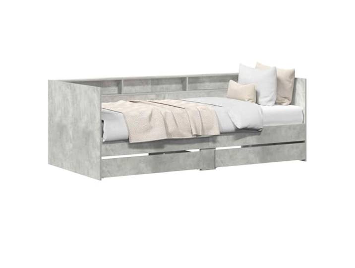 ZQQLVOO Tagesbett mit Schubladen Grau 90 x 200 cm Holzwerkstoff Tagbett, graue Oberfläche, Holzwerkstoff, Stauraum, Sitz- und Schlafbereich, pflegeleicht, Schlafzimmer