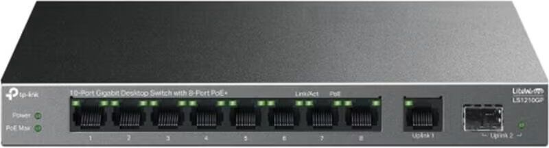 Tp-Link Ls1210gp Switch 10 Puertos Gigabit Poe+ Talla Única Unisex
