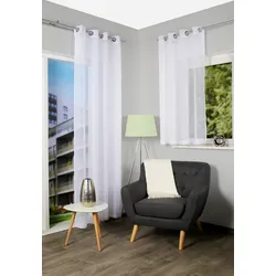 Gardine HOME WOHNIDEEN "DOLLY", weiß, B:140cm H:245cm, Voile, Polyester, Gardinen, Gardine, transparent
