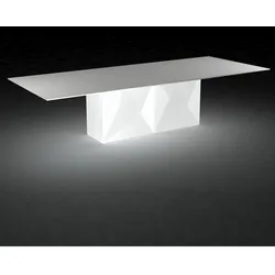 Vondom »FAZ« Outdoor Säulentisch - LED-Beleuchtung 300x120 cm / Transparent / LED Weiss
