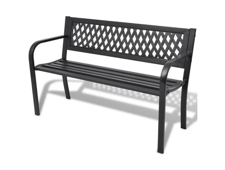 Automne/hiver  Noir Banc de jardin 118cm Acier Noir - Hauteur:75cm DEC9037038