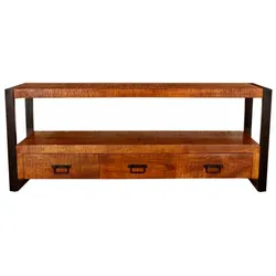 Fernsehtisch Retro 150x60x45 aus indischem Mango-Massivholz