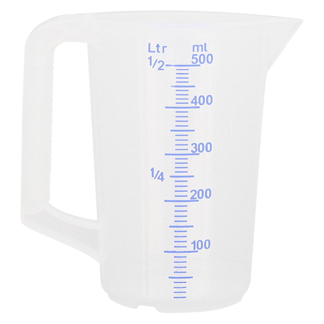 Schneider Messbecher mit blauer Skala und ml-Einteilung, Inhalt: 0,50 Liter (500 ml) (200011)