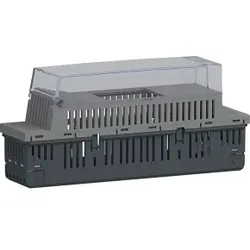 Hager GKEV0202LAN Steckdose 45x45 Hutschienengehäuse 2TE leer aluminium