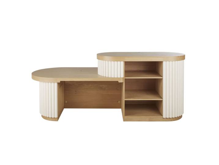 Comptoir professionnel effet rondins blancs, L160 cm