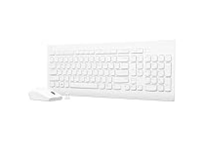 Lenovo Combo sans Fil 510 avec récepteur USB 2,4 GHz, Clavier Fin Pleine Taille, pavé numérique Complet, Souris Optique 1200 DPI, gaucher ou droitier, GX30W75336, Blanc