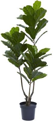 Nearly Natural 65-inch Fiddle Leaf Tree UV Resistant (Indoor/Outdoor) - Green