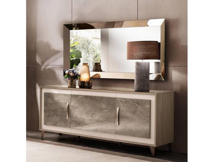 Xlmoebel Kommode Buffet Anrichte mit Spiegel 2tlg Holz Möbel Sideboard arredoclass (2-tlg., Kommode, Spiegel), Made in Europa