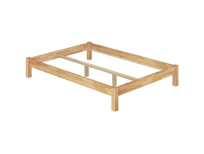 Lit adulte style futon en hêtre naturel 180x200 structure de lit sans literie 60.84-18oR