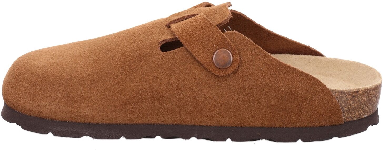 Clog ROHDE "Alba", Damen, Gr. 35, ungefüttert, braun, Veloursleder, Schuhe Clog, Leder Mules, Hausschuh mit leichter Laufsohle in Weite G (weit)