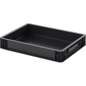 AUER Eurobox ESD EG 43/75 HG, schwarz, 6,9 Liter, elektrisch leitfähig, geschlossene Griffe, 40 x 30 x 7,5cm