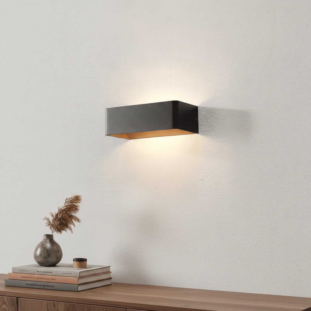 Artdelight Mainz Led Wandlamp Up & Down - Zwart Goud/Messing - 20 x 7 cm