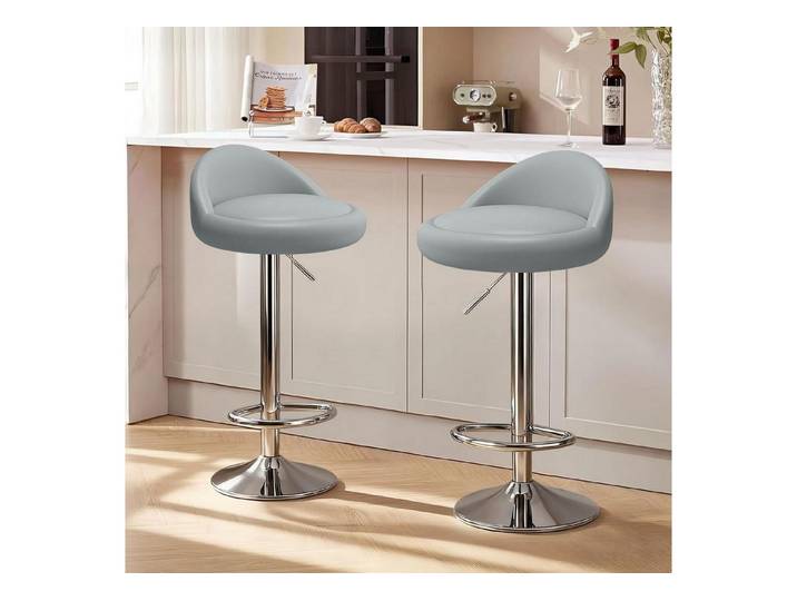 LuxusKollektion Barhocker Barhocker Set drehbar höhenverstellbar niedrige PAKET À 2 2x Grau