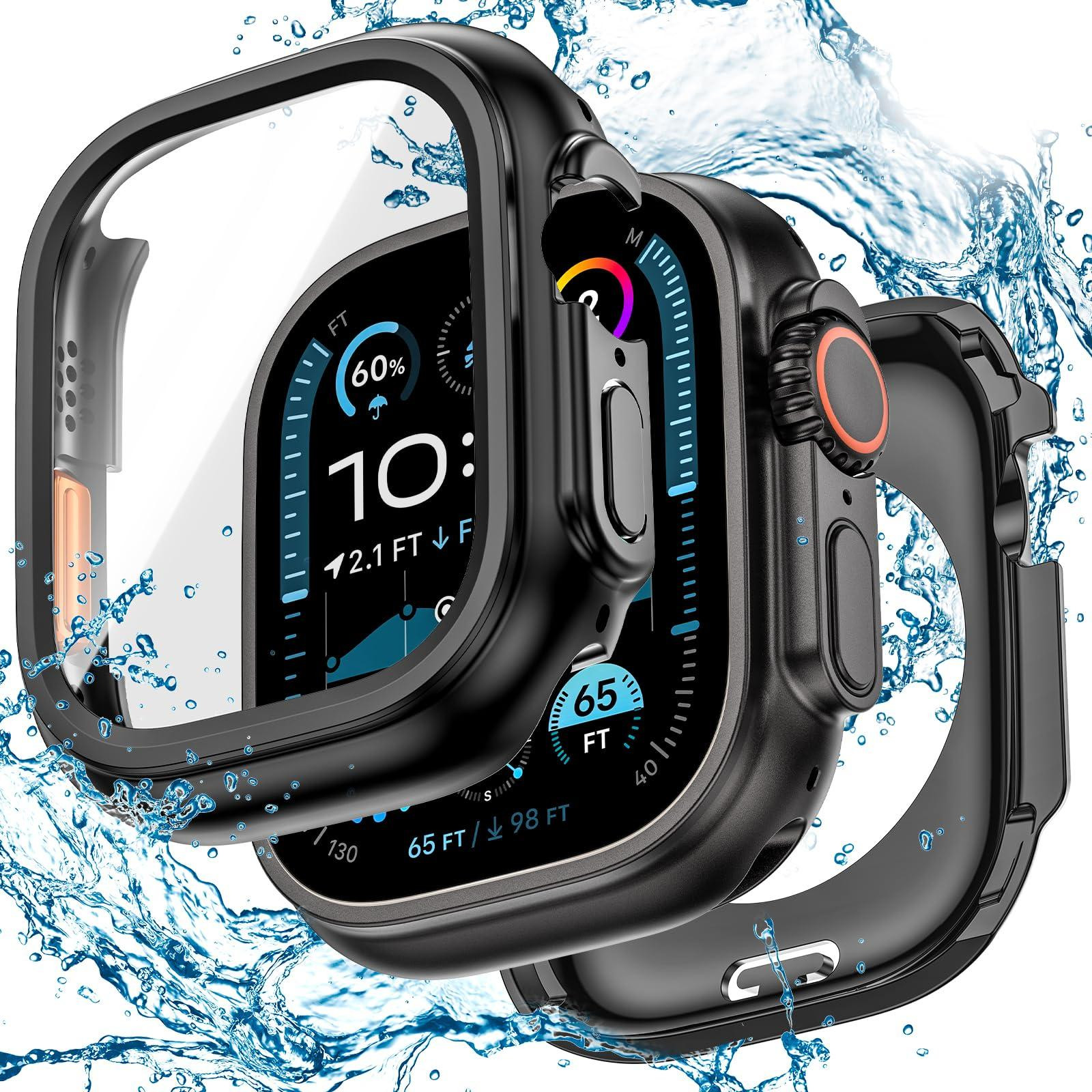 Goton beschermhoes voor Apple Watch Ultra, 2-in-1, 360 graden bescherming met harde PC-behuizing