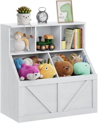 Garvee Kids Toy Shelf & Bookcase with 3 Compartments, Children Storage Organizer