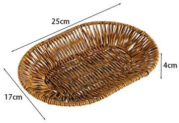 Inspire Essentials Handwoven Rattan Bread Basket Fruit And Serving Tray 6
