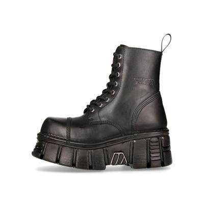 Plateaustiefelette NEW ROCK "Plateau Ankle Boots M-NEWMILI083-S39", Damen, Gr. 43, Normalschaft, schwarz, Obermaterial: 100% Rindnappaleder CNA., Schuhe, Handgefertigt, Made in Spain