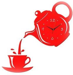 Inspired Deals Modern DIY Acrylic 3D Wall Clock For Kitchen, Living Room & Dining Room Decor red