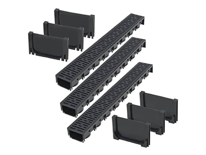 vidaXL Caniveau de drainage 3 pcs Plastique 3 m