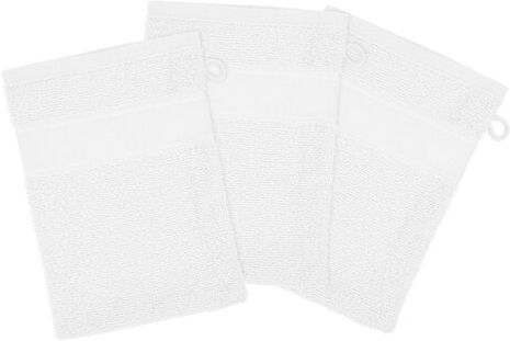 3er-Pack buttinette Walk-Frottier-Waschhandschuh, weiß