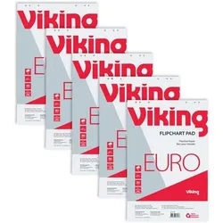 Viking Flipchart-Papier Blanko Euro 80 g/m2 5 Stück à 50 Blatt