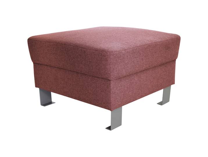 Xora Hocker, Hellrot, Metall, quadratisch, 62x41x62 cm, Stoffauswahl, erweiterbar (Typenauswahl), Wohnzimmer, Hocker, Sitzhocker