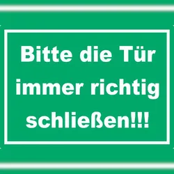 HB-Druck Aufkleber Bitte die Tür immer richtig grün-weiss A3 (297x420mm)