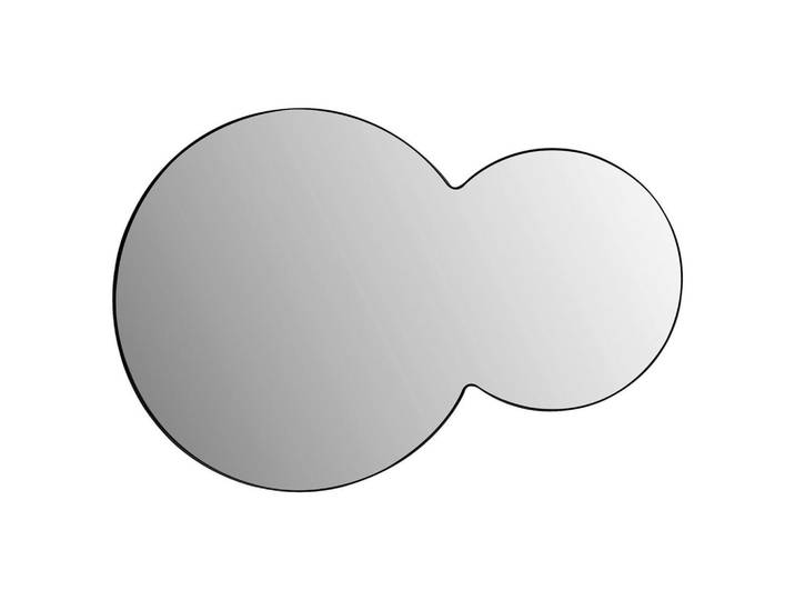 Xora Wandspiegel, Schwarz, Metall, Glas, 90x60x2.5 cm, senkrecht und waagrecht montierbar, Spiegel, Wandspiegel