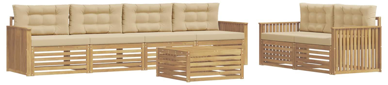 Garnitur aus 7 Outdoor-Sofas, Farbe Beige