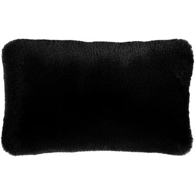 Dekokissen PAD "EVITA", schwarz (schwarz, unifarben), B:35cm L:60cm, Polyester, Dekokissen_Sitzkissen_Kissenhüllen, Kunstfell