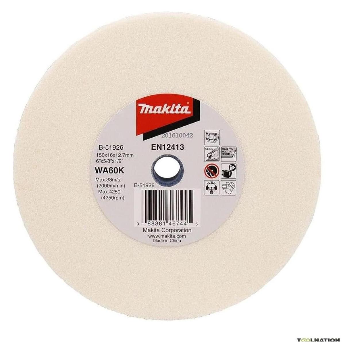 Makita B-51926 Sharpening disc 150x16x12,7mm WA60K for RST / Metal (60) (?B-51926)