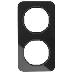 Hager/Berk Rahmen Glas/sw 2fach 10122116