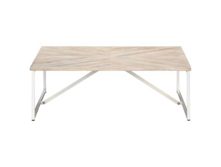 KKgypkn Couchtisch Massivholz Mango 110x110x36 cm Pulverbeschichtetes Eisengestell, Handgefertigt, Einzigartige Holzmaserung, Langlebig