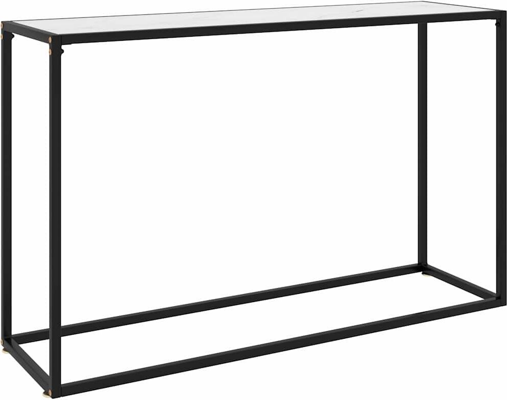 vidaXL Table console Blanc 120x35x75 cm Verre trempé
