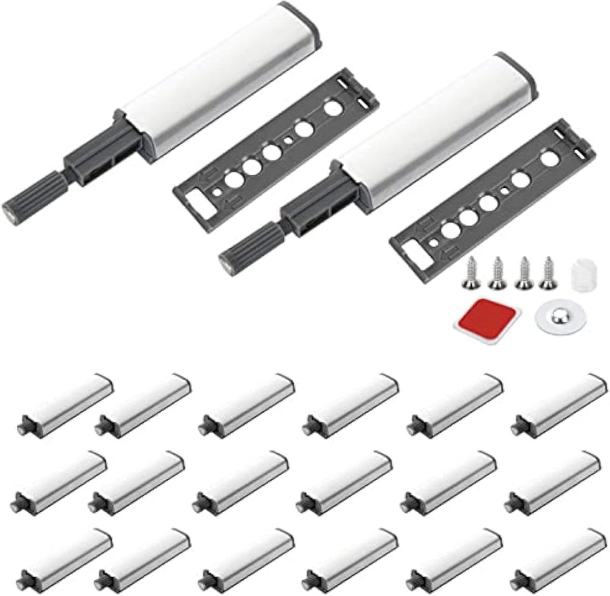 Magnetische Drukknoppen Kastvergrendeling Push-to-Open Systeem Zilverkleurig 3 Inch