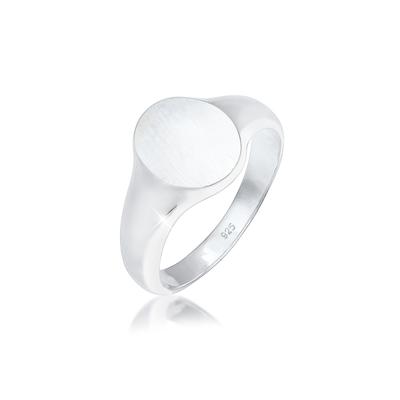 Siegelring KUZZOI "Herren Siegelring Matt Basic Cool 925er Silber" Gr. 58, silber, Fingerringe, Herren, 58mm, Silber 925 (Sterlingsilber), 6mm, Siegelring