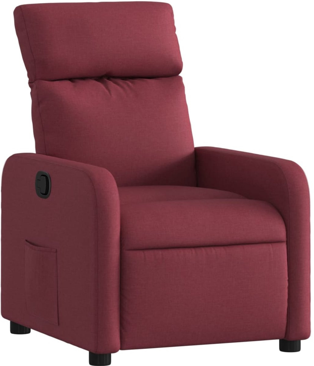 vidaXL Verstelbare Relaxfauteuil in Wijnrode Stof