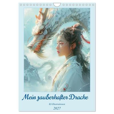 Mein zauberhafter Drache – KI-Illustrationen (Wandkalender 2027 DIN A4 hoch), CALVENDO Monatskalender
