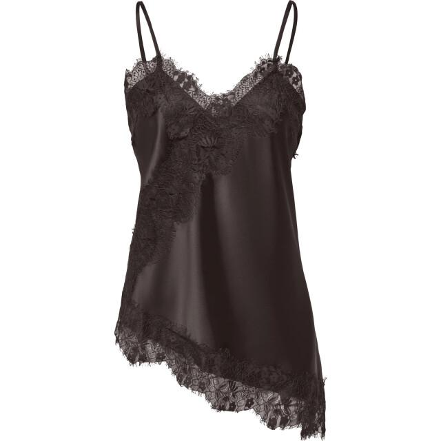 Only Onlindona strap satin lace top wvn chocolate torte