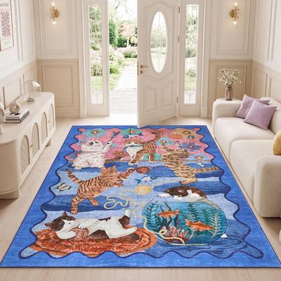 Garvee Playful Cats Area Rugs for Living Room Bedroom