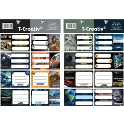 T-Creativ: Heftetiketten für Jungen, 16er-Set - verschiedene Designs