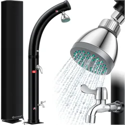 KESSER® Solar Gartendusche Solardusche Bogen mit Schutzhaube   warmes Wasser max. 60°C Pooldusche Camping   Regenduschkopf & Wasserhahn   Gartenschlauch-Anschluss