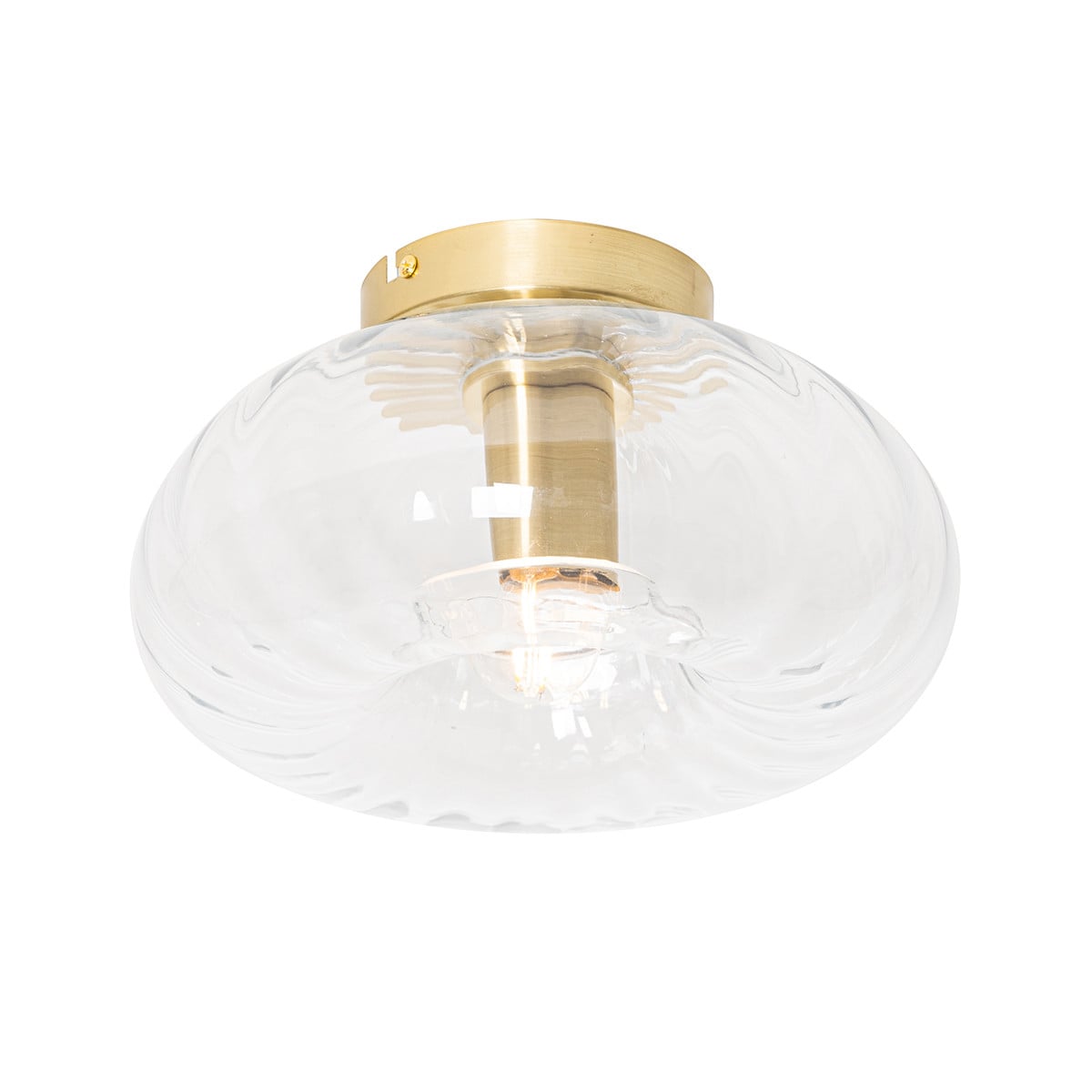 Qazqa Ayesha Smart plafondlamp goud met transparant glas en led incl. wifi